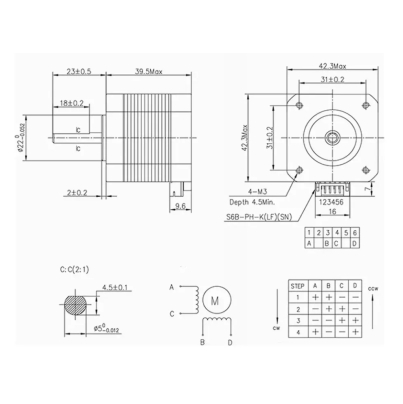 Motor a pasos Nema 17HS4401